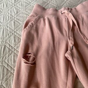 Pale Pink Ripped Joggers